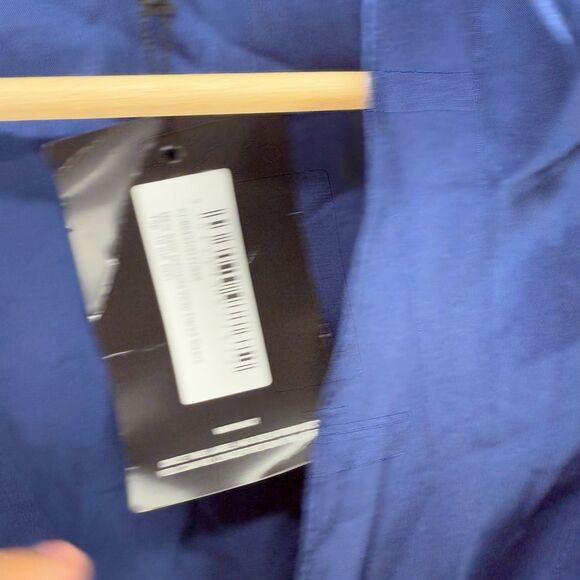 New PrettyLittleThings Cropped Top Women 6 Blue V-Neck Tie Up Long Sleeve Casual - Picture 4 of 8